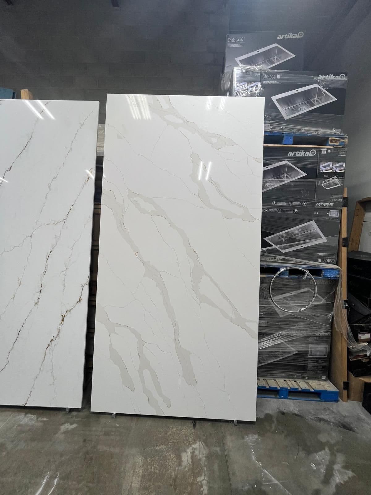 Quartz slab in stock at the workshop, photo 29